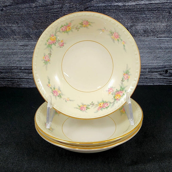 Homer Laughlin Countess Fruit Sauce Bowl 5 3/8" Set of 3 Georgian Eggshell F49N5