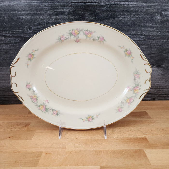 Homer Laughlin Countess Georgian Eggshell Oval Platter Pink Floral 12" (30 cm)