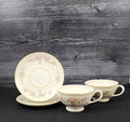 Homer Laughlin Countess Georgian Eggshell Set of 2 Floral Cup and Saucer F49N5