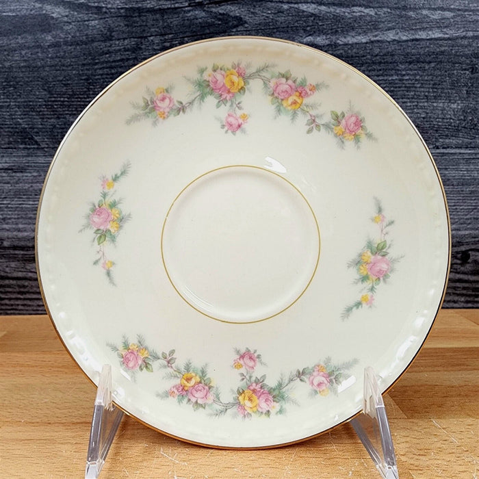 Homer Laughlin Countess Georgian Eggshell Set of 2 Floral Cup and Saucer F49N5