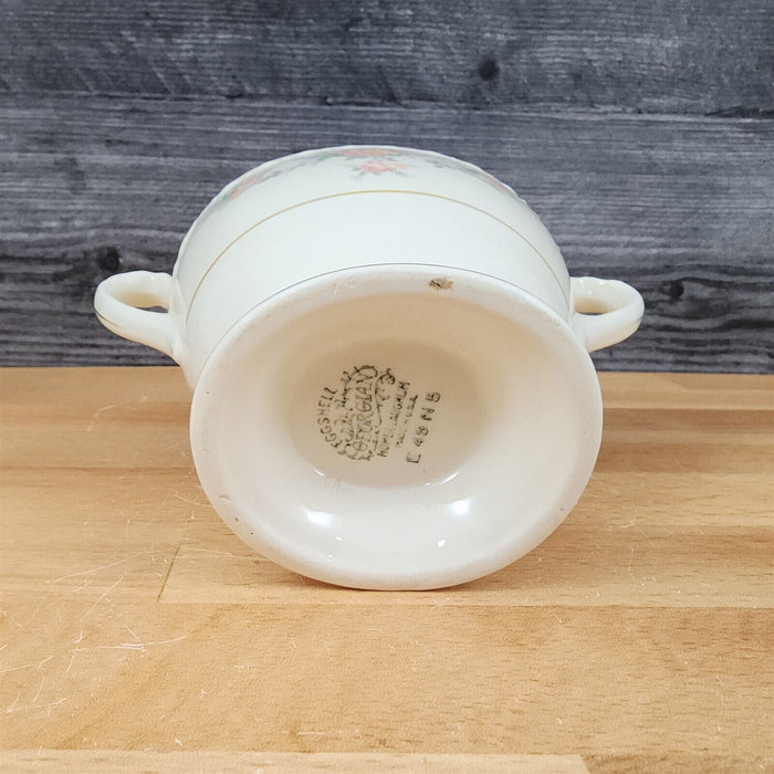 Homer Laughlin Countess Georgian Eggshell Sugar Bowl Yellow & Pink Flowers E49N5