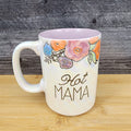 Hot Mama Coffee Mug Ceramic Embossed White Floral Tea Cup Mom by Blue Sky