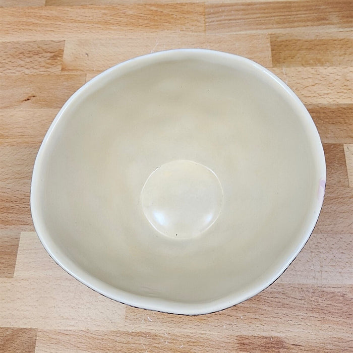 Hummingbird Floral Bowl 6 inch (15 cm) Ceramic Beige Dish by Blue Sky