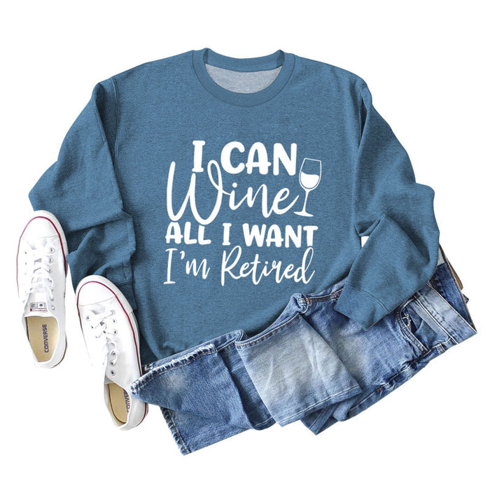 Blue sweater (white font) / S