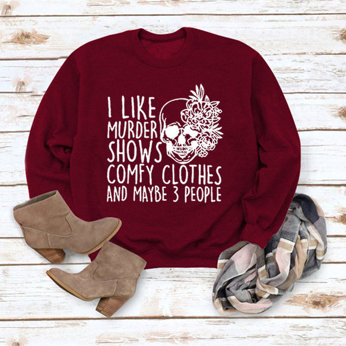 Wine red sweater (white font) / S