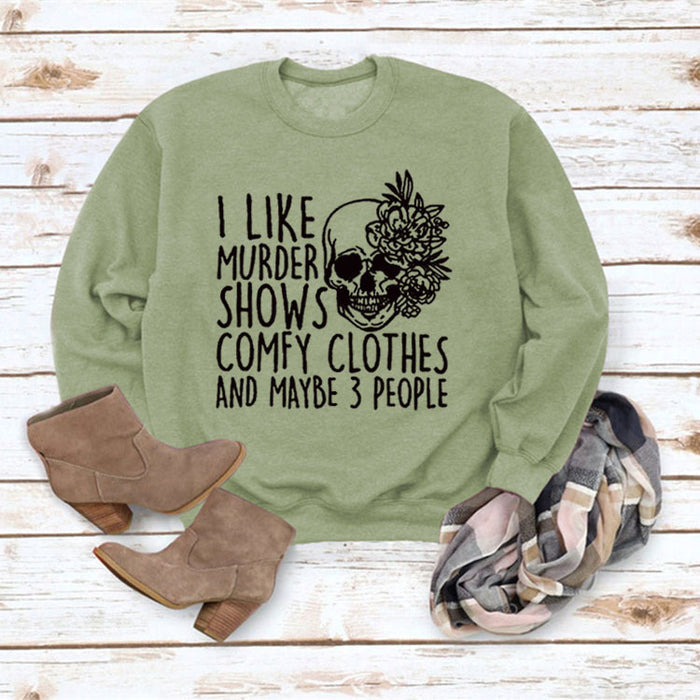 Olive sweater (black font) / S