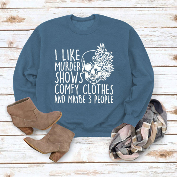 Blue sweater (white font) / S