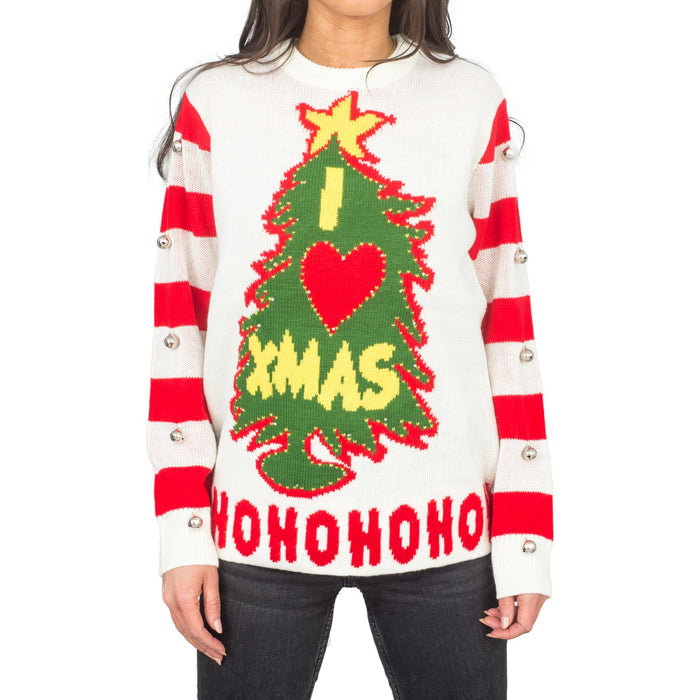 I Love Xmas Light Up and Bells Christmas Sweater
