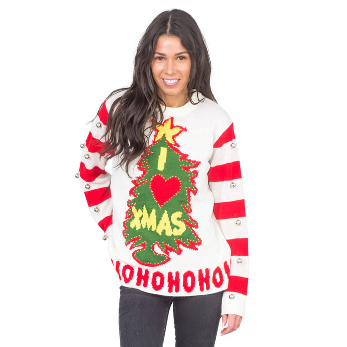 I Love Xmas Light Up and Bells Christmas Sweater