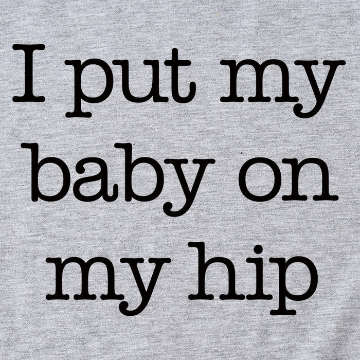 I Put My Baby Letter Fashion Women's Round Neck Short Sleeve T-shirt