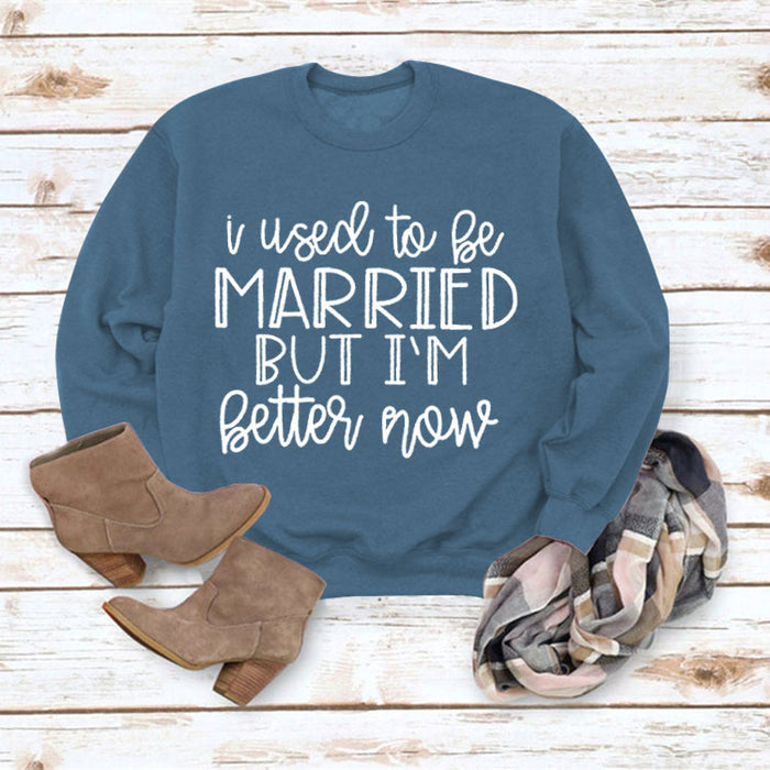 Blue sweater (white font) / S
