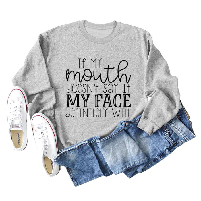 Gray sweater (black font) / S