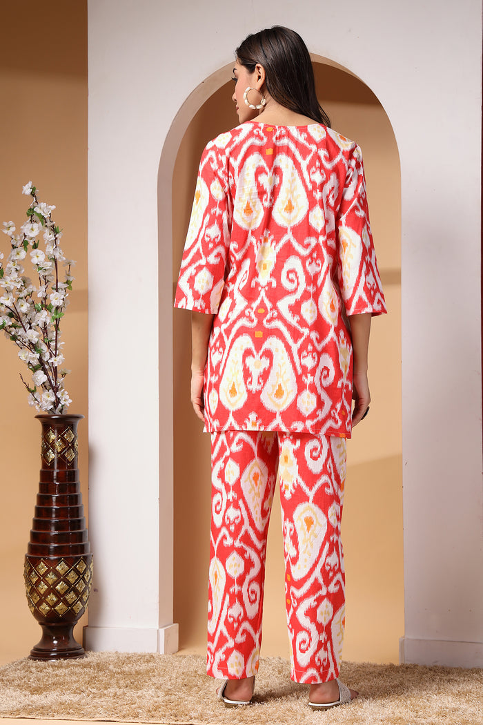 Ikat Illusion Maternity And Feeding Friendly  Co-Ord Set