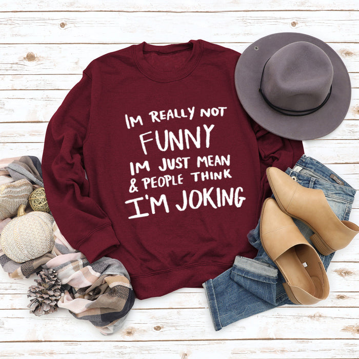 Wine red sweater (white font) / S