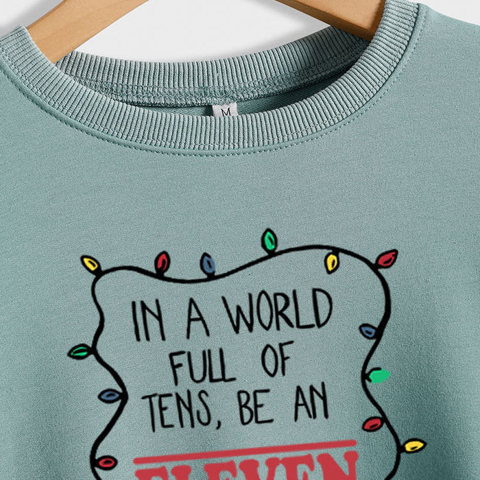 IN A WORLD FULL CREWNECK LETTERING LOOSE BOTTOMED LONG-SLEEVED SWEATSHIRT WOMAN
