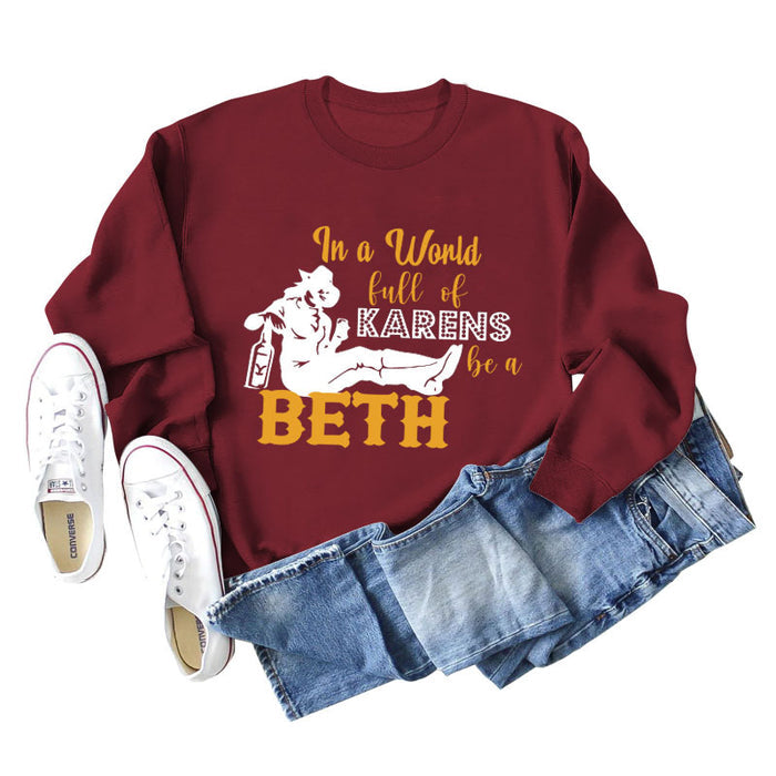In A World Full of Karen Letter-printed Long-sleeved Sweater