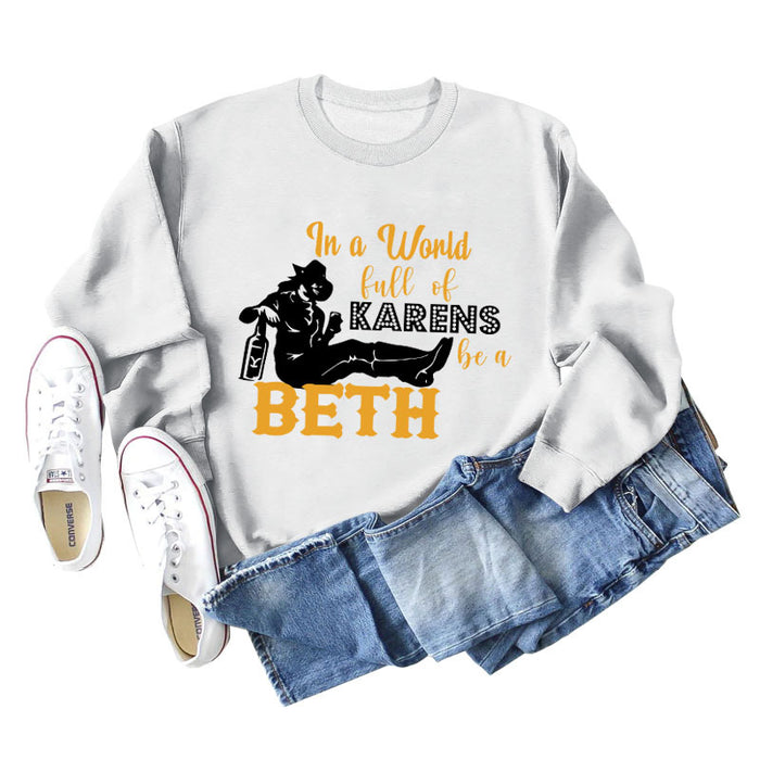 In A World Full of Karen Letter-printed Long-sleeved Sweater