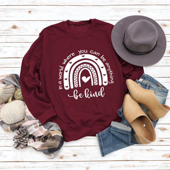 Wine red sweater (white font) / S