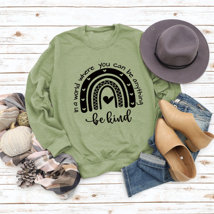 Olive green sweater (black font) / S