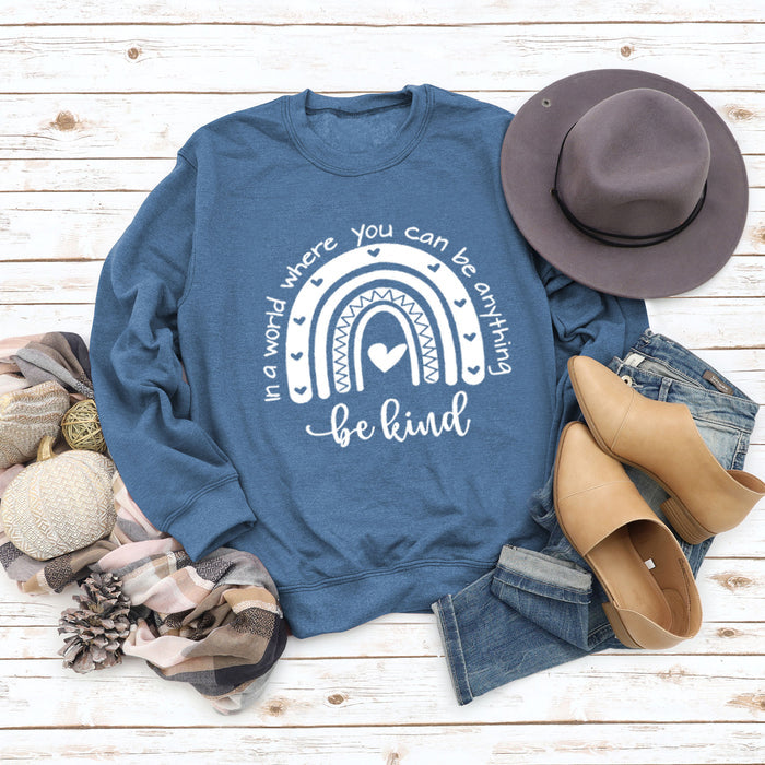 Blue sweater (white font) / S