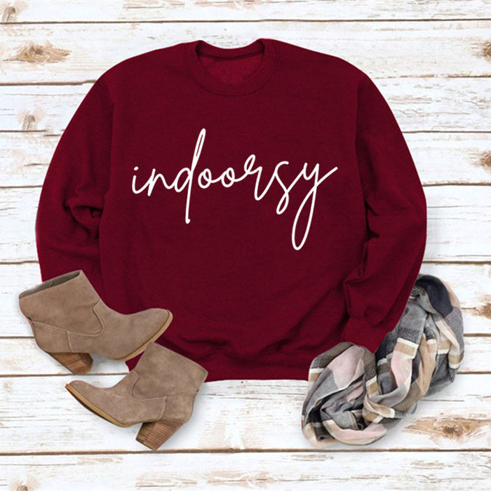 Wine red sweater (white font) / S
