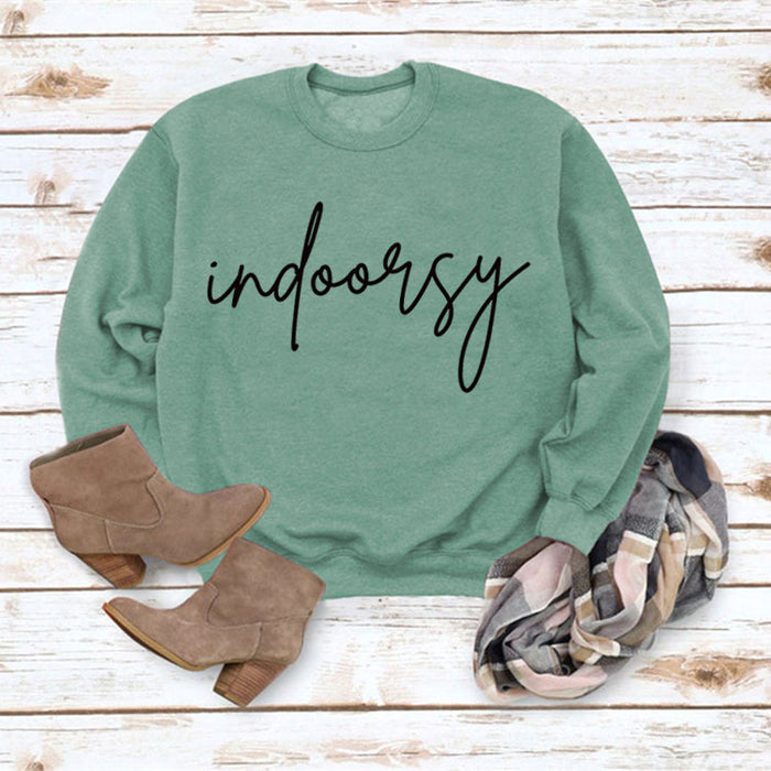 Light green sweater (black font) / S