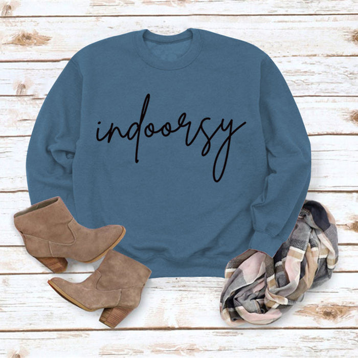 Blue sweater (black font) / S
