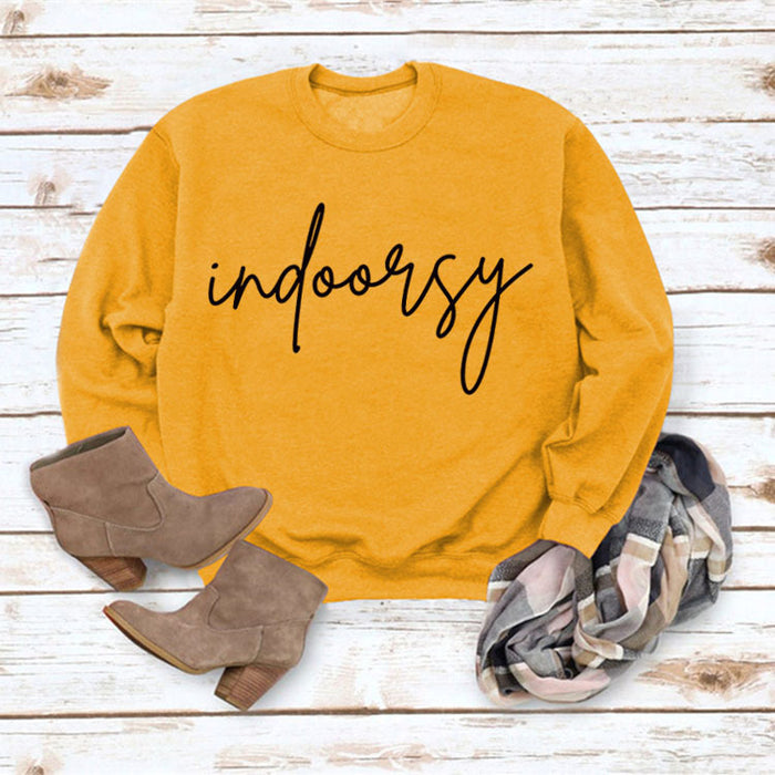 Yellow sweater (black font) / S
