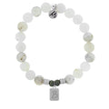 Initially Your's White Chalcedony Bracelet with Letter B Sterling Silver Charm
