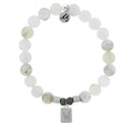 Initially Your's White Chalcedony Bracelet with Letter W Sterling Silver Charm