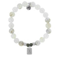 Initially Your's White Chalcedony Bracelet with Letter X Sterling Silver Charm