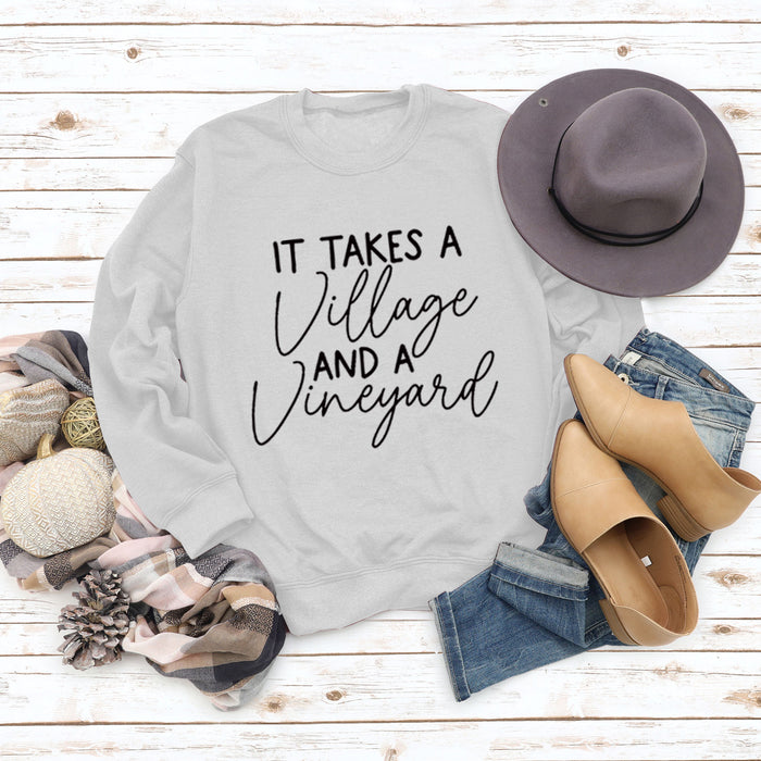 IT Takes A Village Letters Casual Spot Women's Sweatshirt Round Neck Long Sleeve Shirt