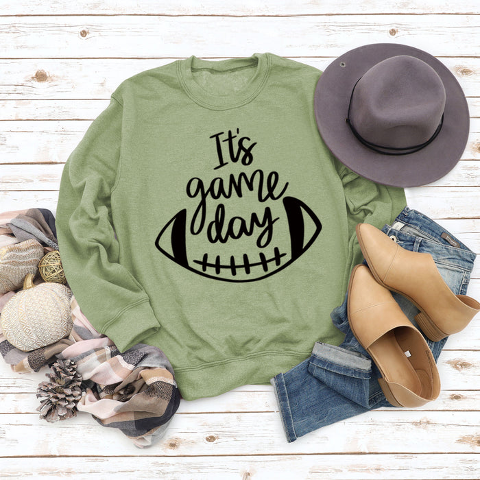 Olive sweater (black font) / S