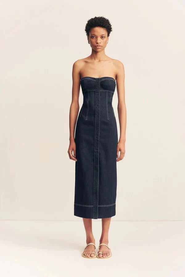 Jaques Strapless Midi Dress - SODA Fashion Haus