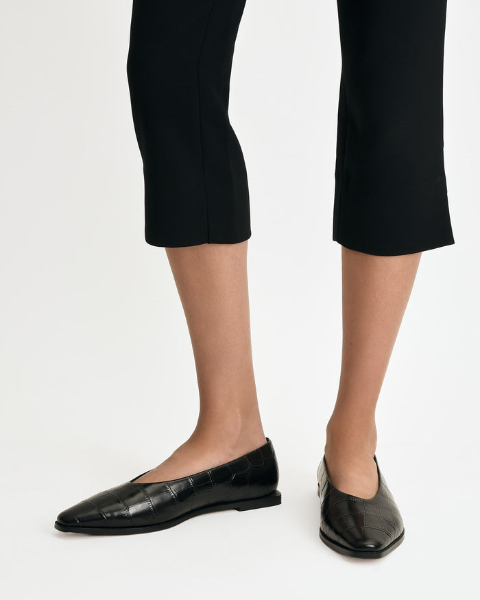 JAXON DRESS FLATS BLACK CROC