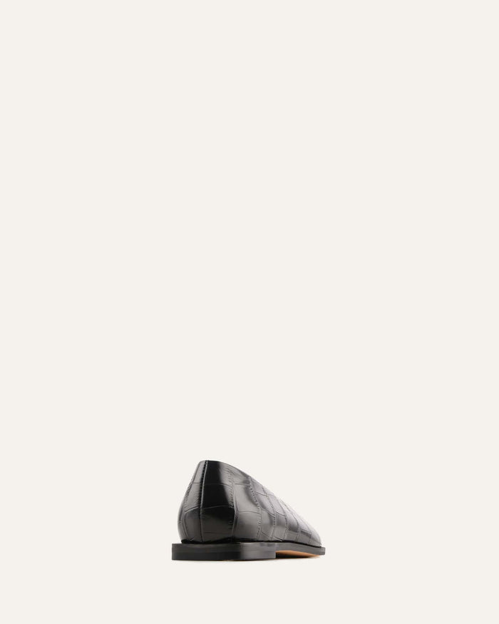 Black shoe on a white background