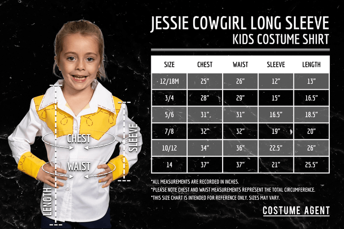 Jessie Cowgirl Kids Children Halloween Costume Cosplay Long Sleeve Button Up Shirt - TVStoreOnline