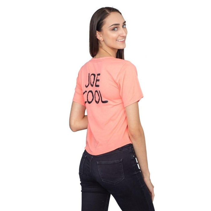 Joe Cool Snoopy Cropped Peach T-shirt-tvso