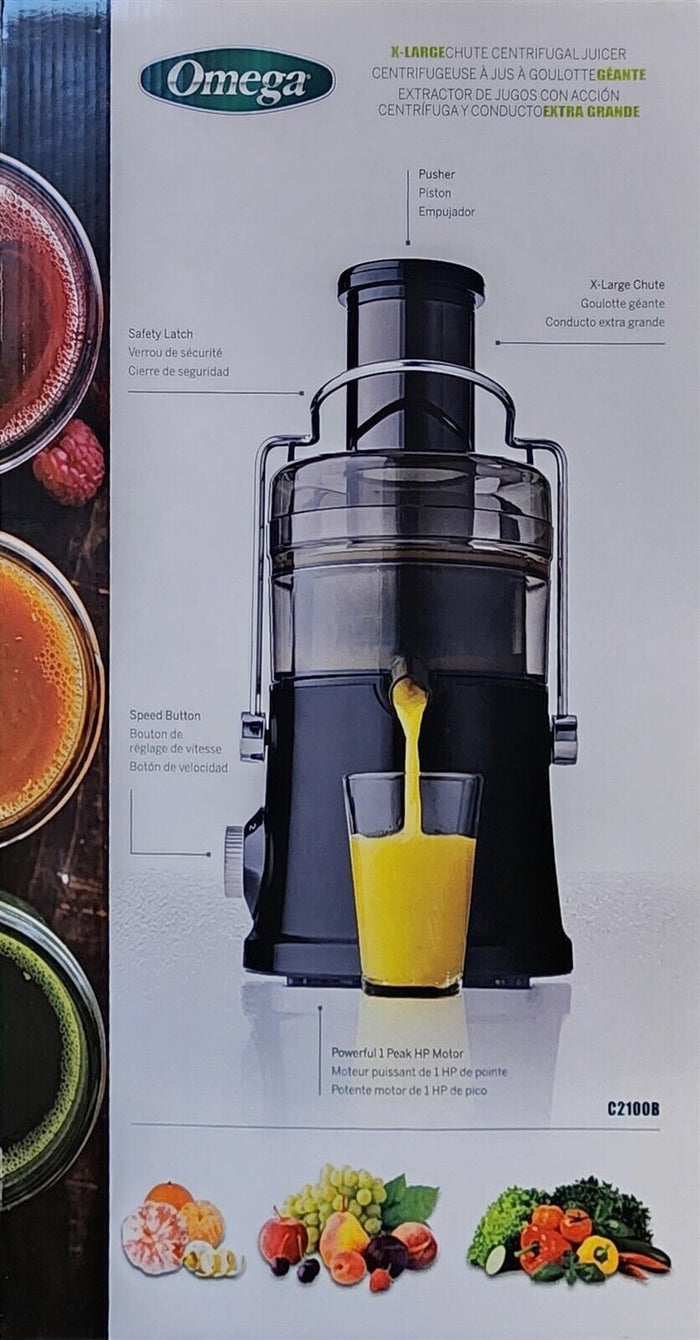 Juicer Extractor Machine 700w 2 Speed Centrifugal by Omega Fruit Vegetable Black