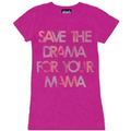 Junk Food Save The Drama for Your Mama Magenta Juniors T-Shirt Tee - TVStoreOnline
