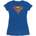 Junk Food Superman Distressed Logo Blueberry T-Shirt - TVStoreOnline