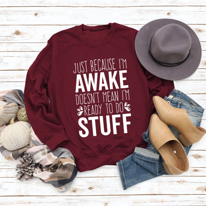 Red wine sweater (white font) / S
