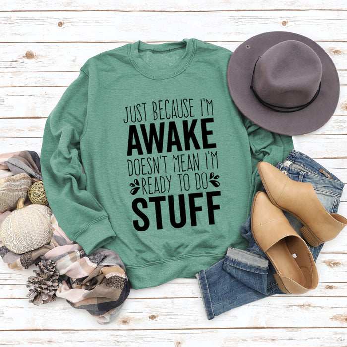 Light green sweater (black font) / S