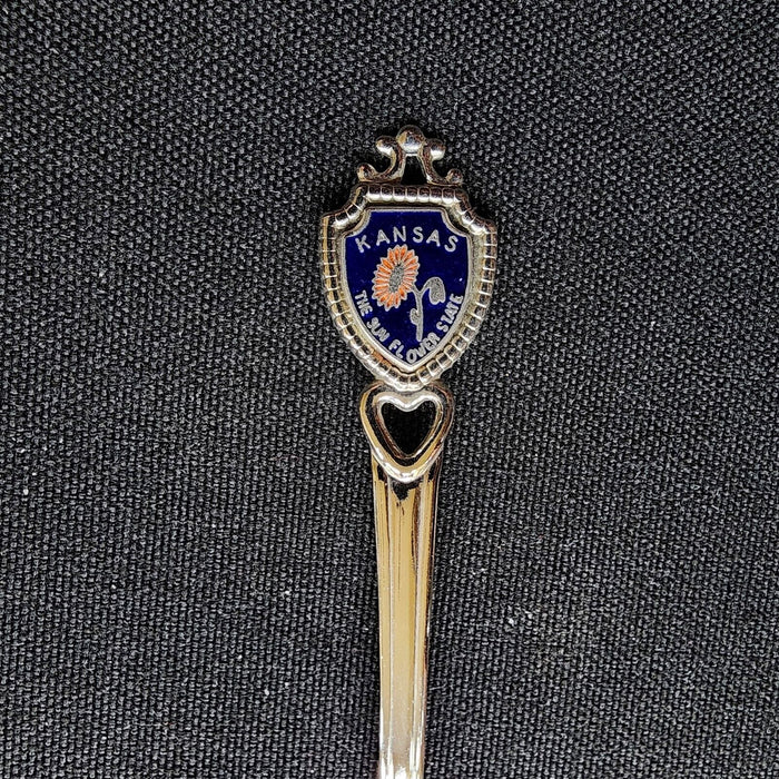 Kansas The Sun Flower State Collectible Souvenir Spoon 4.5" (11cm)