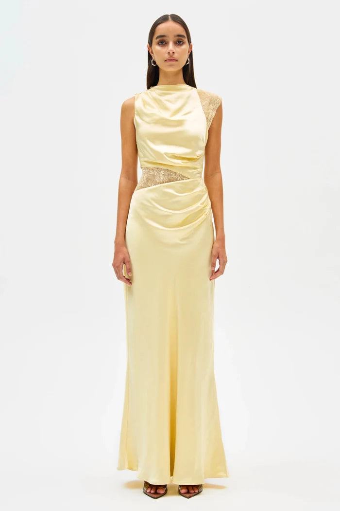 Kimora Satin And Lace Maxi Dress - SODA Fashion Haus