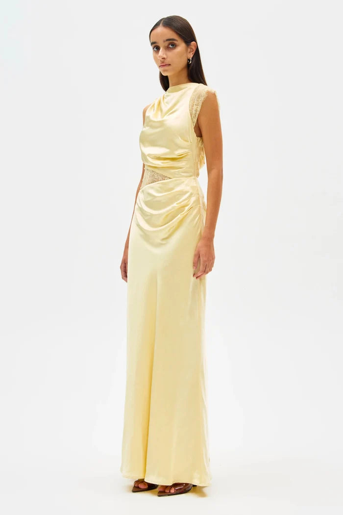 Kimora Satin And Lace Maxi Dress - SODA Fashion Haus