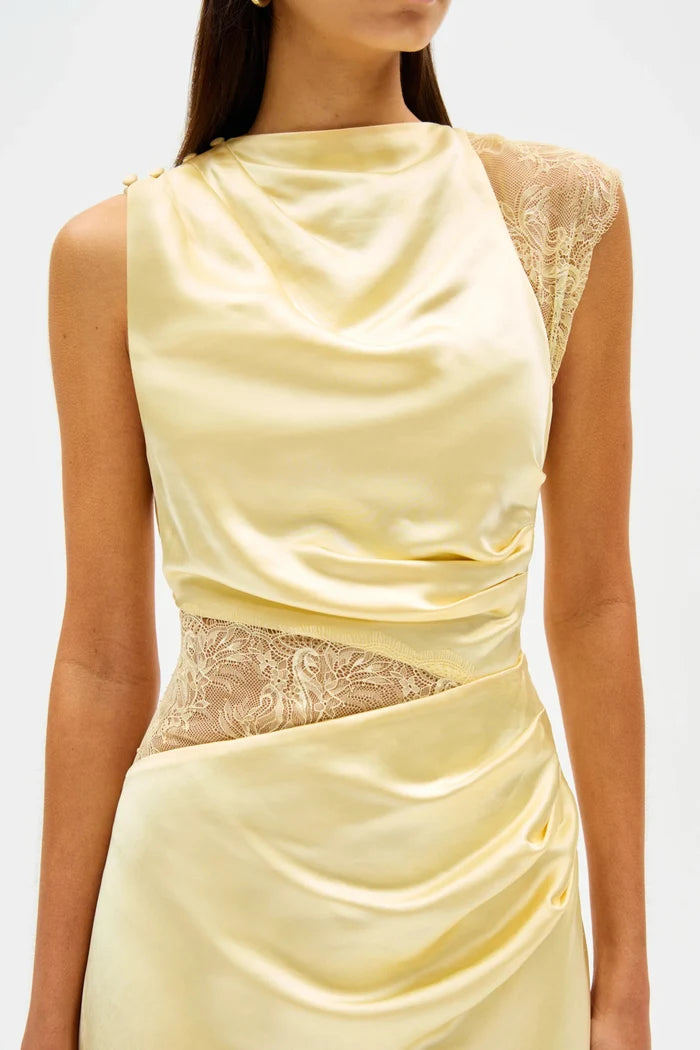 Kimora Satin And Lace Maxi Dress - SODA Fashion Haus