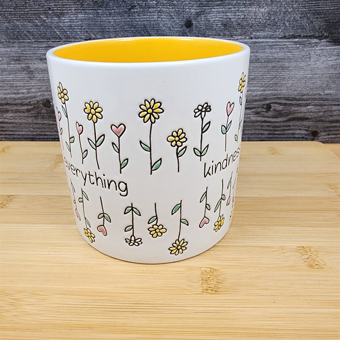 Kindness Changes Everything Floral Canister by Blue Sky 5" Embossed Home Décor