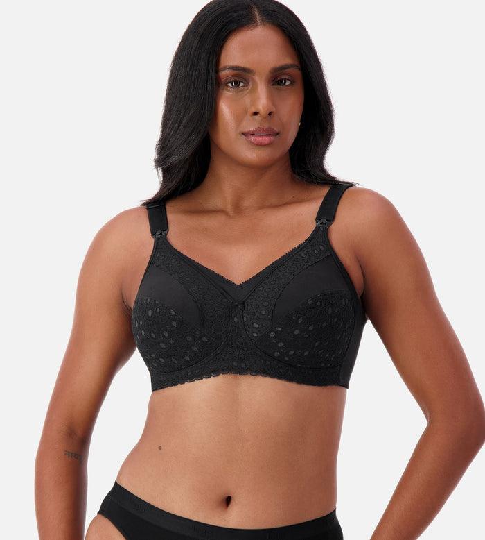 BLACK TRIUMPH LACE MATERNITY WIREFREE BRA