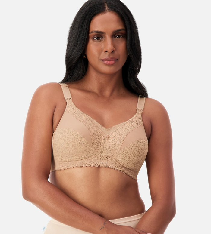 BEIGE TRIUMPH LACE MATERNITY WIREFREE BRA